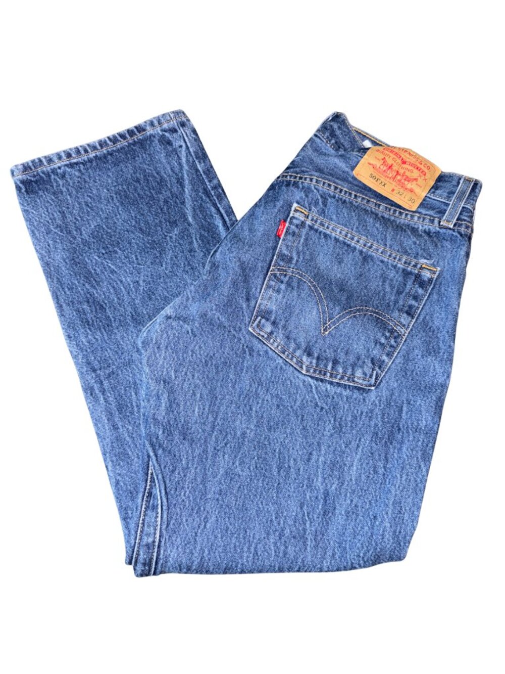 Vintage Levi's 501xx Men's W32 100% Cotton Dark Wash Button Fly Jeans (Hemmed)